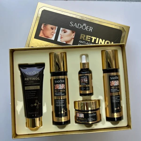 پک رتینول سادور؛ ست مراقبت پوستی ۵ تکه جوانساز و ضدپیری | SADOER RETINOL ANTI AGING FIRMING FIVE PIECE SET